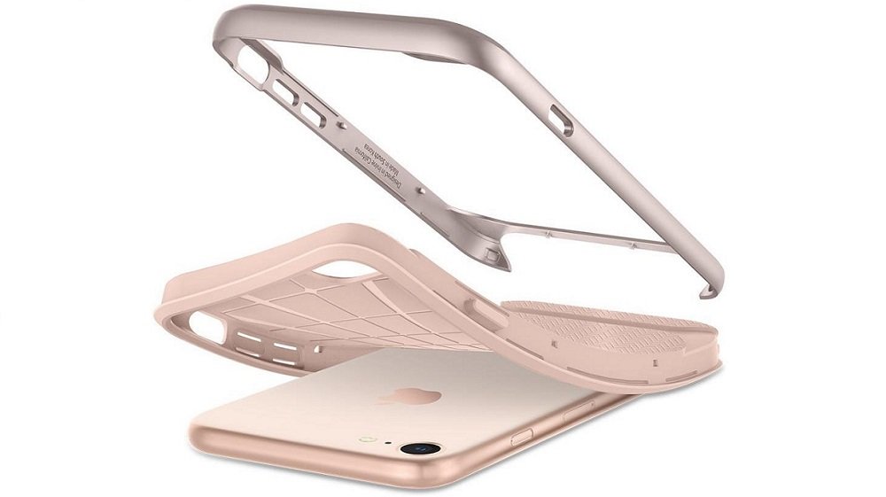 Etui SPIGEN Neo Hybrid do Apple iPhone 7-8-SE 2020 Niebiesko-srebrny pokrowiec bezpieczeństwo czarny case ochrona