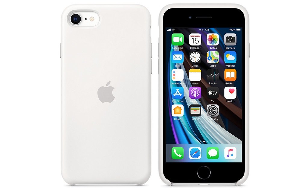 Etui APPLE Silicone Case do iPhone 7-8-SE 2020 Czarny ergonomia bezpieczeństwo case ochrona biały