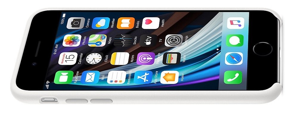 Etui APPLE Silicone Case do iPhone 7-8-SE 2020 Czarny biały smartfon pokrowiec