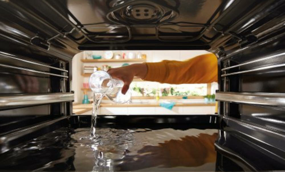 GORENJE-K5341WJ kuchenka aquaclean czyszczenie woda blacha program zabrudzenia