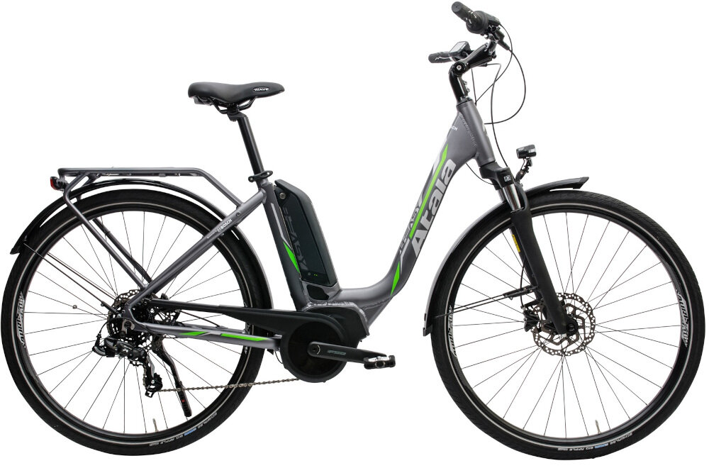 Rower elektryczny ATALA B-Easy CTB D19 Czarno-zielony wyglad front