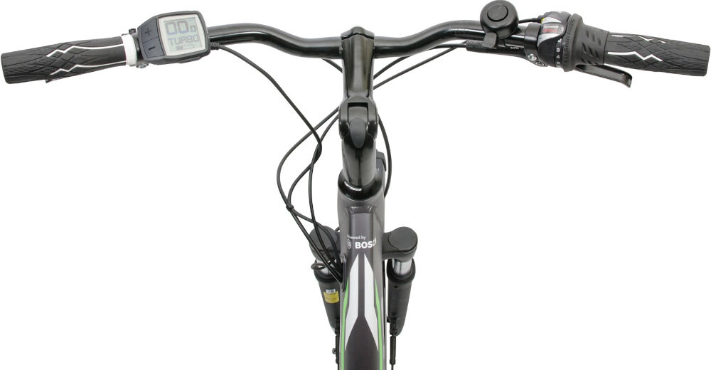 Rower elektryczny ATALA B-Easy CTB D19 Czarno-zielony - kierownica okladziny wyswietlacz lcd siodelko