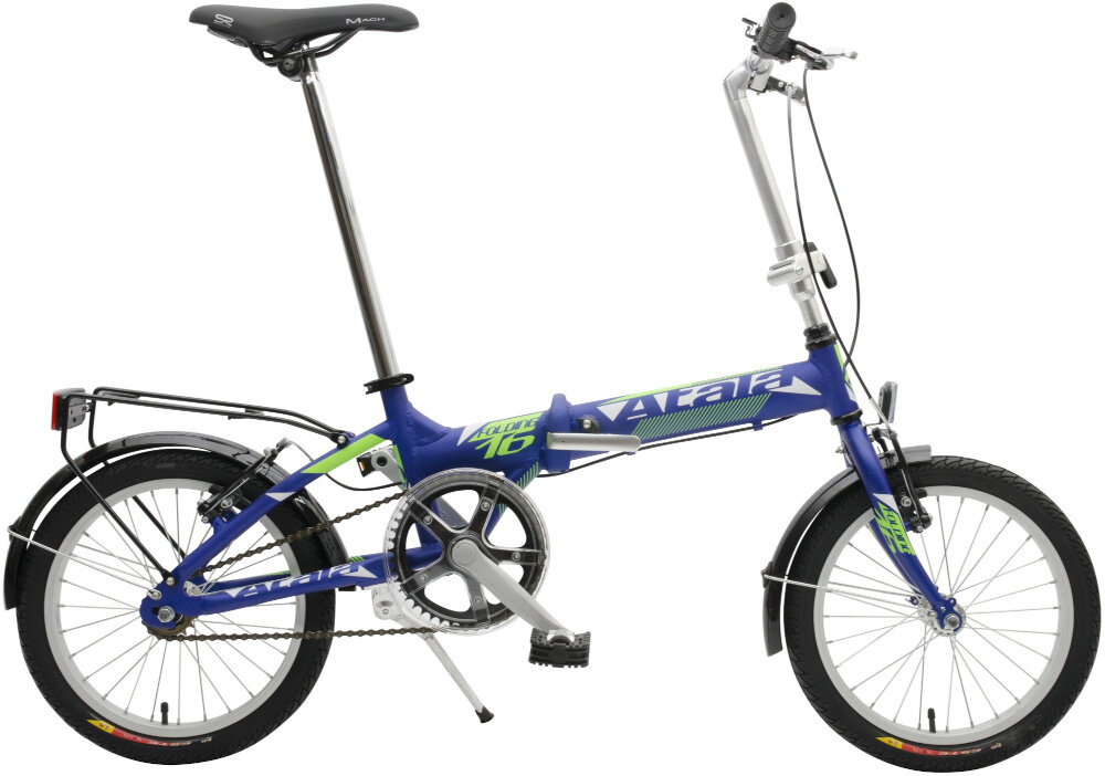 Rower miejski skladany ATALA Folding 1B 16 cali damski Niebiesko-zielony wyglad front