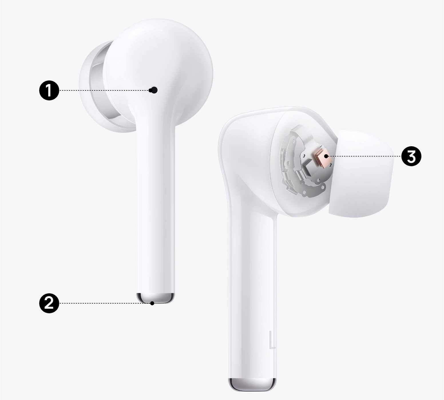 Słuchawki dokanałowe HUAWEI FreeBuds 3i - mikrofony