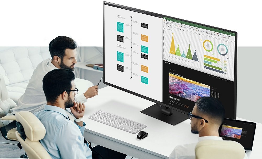 Monitor LG 43UN700 do biura umożliwia współpracę