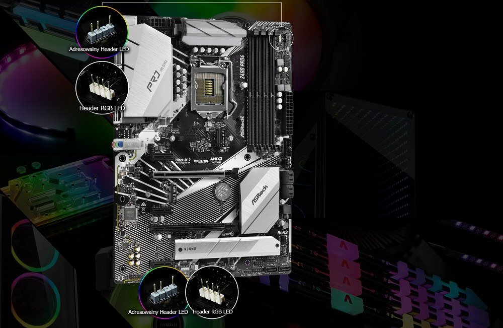 Płyta główna ASROCK Z490 Pro4 - oswietlenie