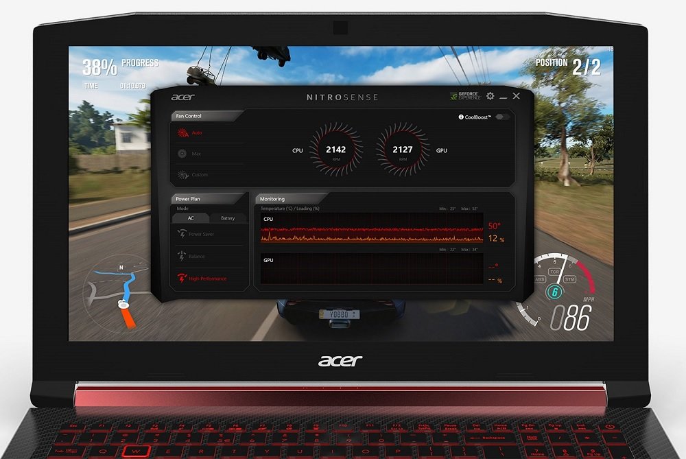 Laptop Acer Nitro 5 Nitrosense chłodzenie