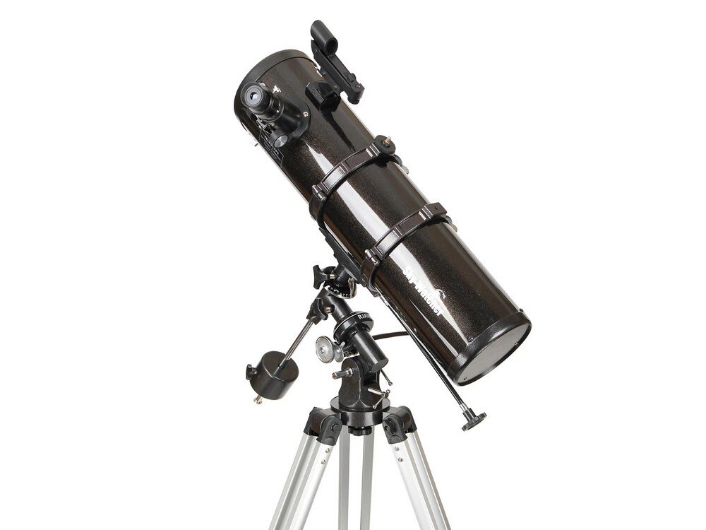 Teleskop SKY-WATCHER BKP 13065 EQ2 dwa okulary 1,25 o ogniskowych 10 mm i 25 mm 65x i 26x kompaktowe i lekkie Zestaw okularów zbliżenie na lewy bok teleskopu  