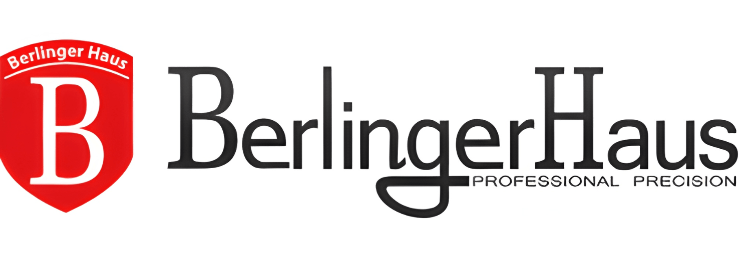 Logo Berlinger Haus z czerwonym herbem z literą \'B\' oraz napisem \'BerlingerHaus PROFESSIONAL PRECISION\'.
