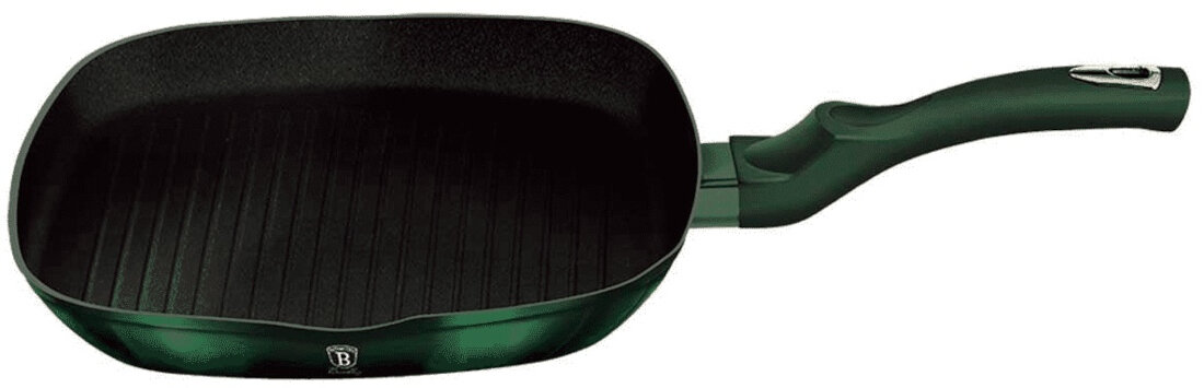 Patelnia grillowa BERLINGER HAUS Emerald BH/6050 28 cm efekty smak aromat wykonanie wysoka jakosc trwalosc rownomierne rozprowadzanie ciepla rownomierne smazenie