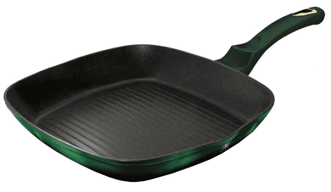 Patelnia grillowa BERLINGER HAUS Emerald BH/6050 28 cm kolor kolorystka nieprzywierajaca powierzchnia latwe czyszczenie grillowanie rozmiar