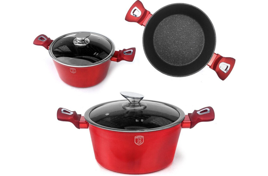 Zestaw garnkow BERLINGER HAUS Burgundy Metallic Line BH/1222N (10 elementow)