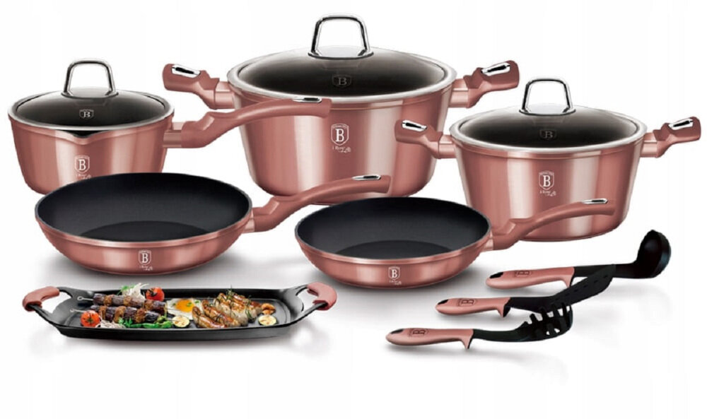 Zestaw garnków BERLINGER HAUS I-Rose Edition BH/6044 łatwe w utrzymaniu czystości równomierne rozprowadzanie ciepła trwałość