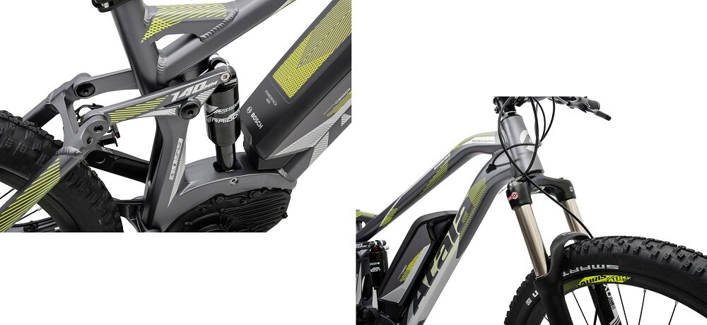 Rower elektryczny ATALA B-XGR8 M18 27.5 cala męski Grafitowy amortyzatory bezpieczeństwo przyjemność jazdy amortyzator na przód i tył marki SUNTOUR zniwelują nierówności