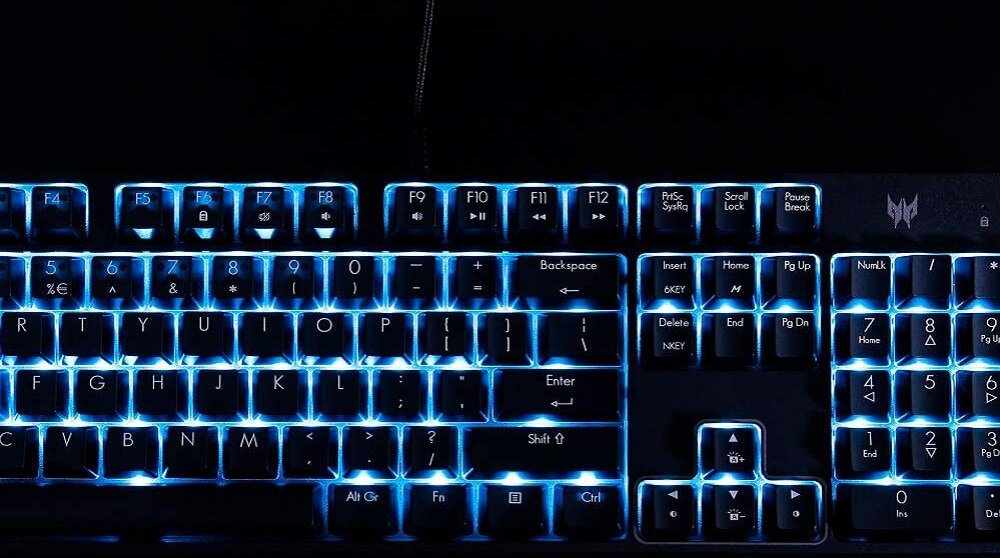 Klawiatura ACER Predator Aethon 300 Cherry MX Blue - podswietlenie
