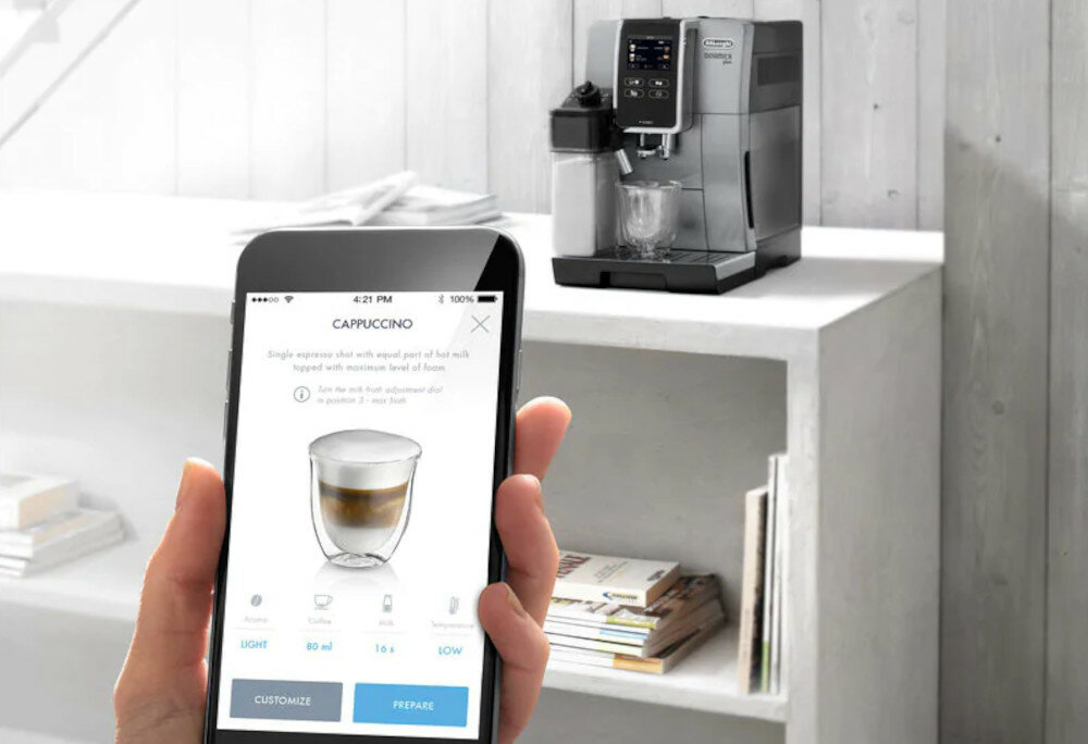 DE'LONGHI Dinamica Plus ECAM 370.85.B aplikacja mobilna COFFEE App