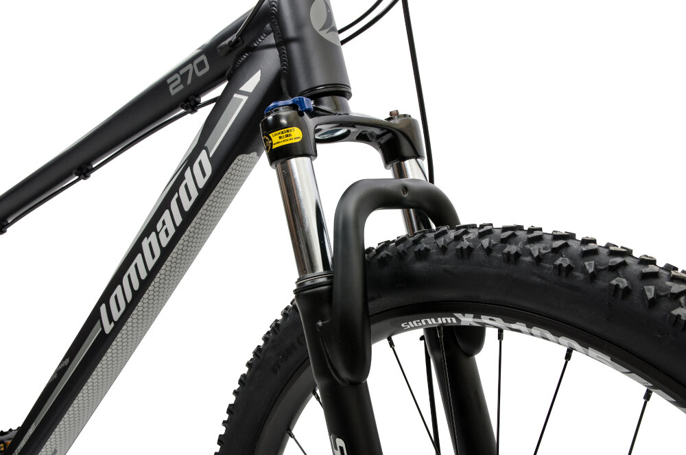 Rower górski LOMBARDO Sestriere 270 M15 Srebrno-czarny - AMORTYZATOR