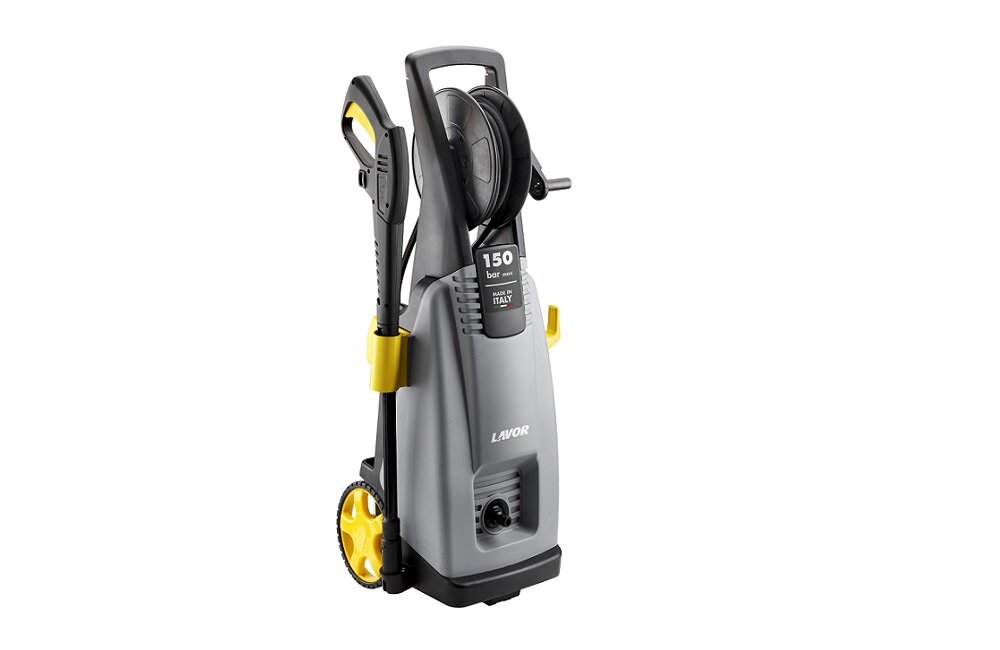 Myjka ciśnieniowa LAVOR Tempesta 24 8 074 0802 ciśnienie 150 bar silny strumień wody ergonomiczny uchwyt kółka bęben na wąż ciśnieniowy wąż ciśnieniowy o długości 8 m