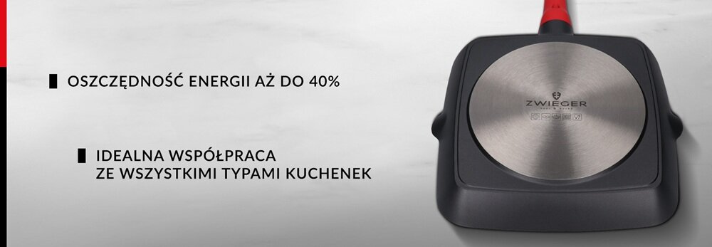 PATELNIA GRILL ZWIEGER OBSIDIAN do kuchenek indukcyjnych, oszczędność energii, zdrowy tryb życia