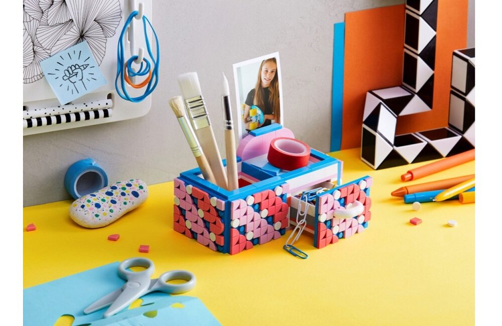LEGO Dots Organizer na biurko 41907 Zabawka do samodzielnego zbudowania Dla każdego fana LEGO DOTS