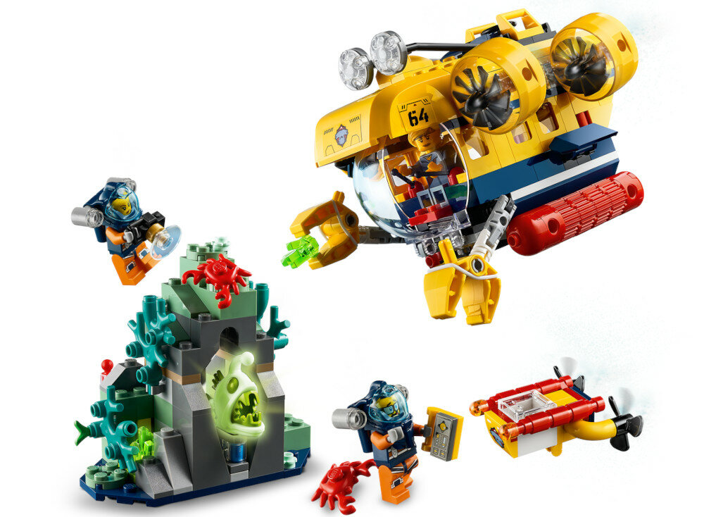 LEGO City Łódź podwodna badaczy oceanu 60264 minifigurki ryba zabnica jessica sharpe nurek