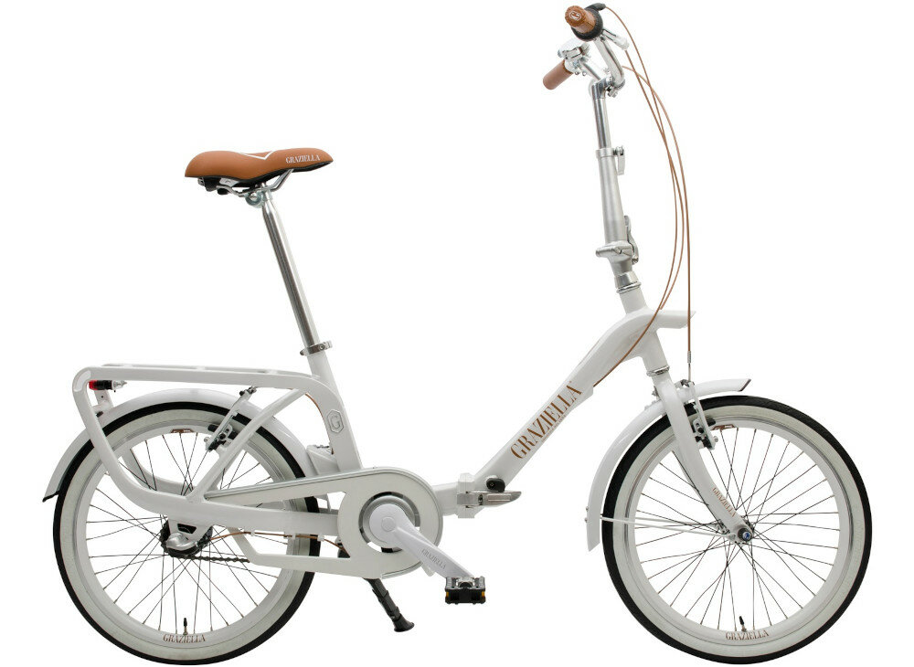 Rower miejski skladany GRAZIELLA Brigitte 3B Biały wyglad front