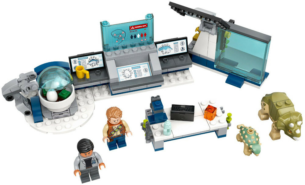 LEGO Jurassic World Laboratorium doktora Wu: ucieczka młodych dinozaurów 75939 wyglad front