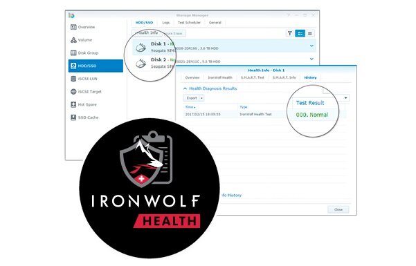 Dysk SEAGATE IronWolf 10TB HDD - aplikacja dedykowana IronWolf Health Management analiza parametrów pracy prewencyjna reakcja na zagrożenia