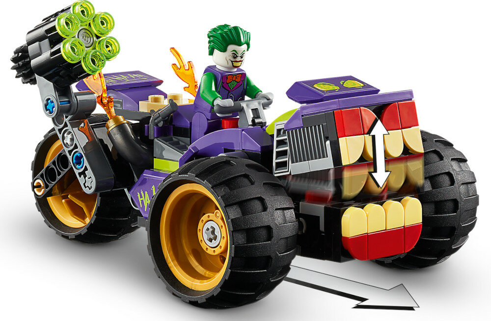 LEGO DC Batman™ Trójkołowy motocykl Jokera zestaw elementy