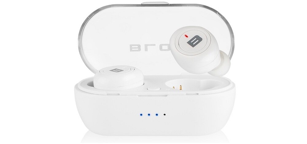 Słuchawki dokanałowe BLOW Earbuds BTE100 Biały widok zestaw front