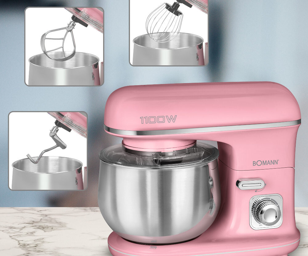 Robot kuchenny planetarny BOMANN KM 6030 CB 1100W komfort efektywnosc pracy ruch planetarny obraca sie wokol wlasnej osi a takze po obwodzie misy
