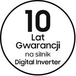 10 lat gwarancji Ikonka 10 lat gwarancji na silnik Digital Inverter odkurzacza Jet Stick VS15T7031R1