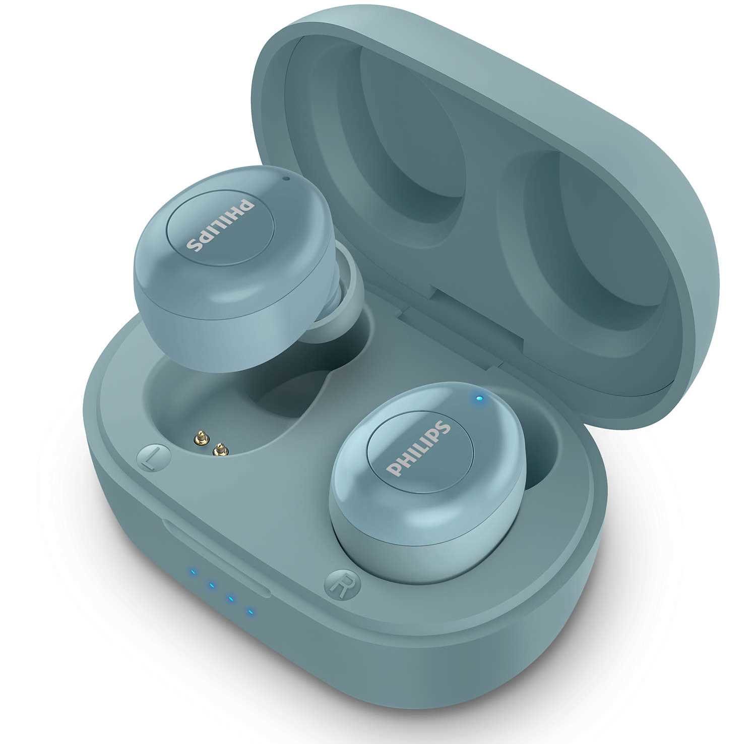 Słuchawki dokanałowe PHILIPS TAT2205 Niebieski - mikrofon