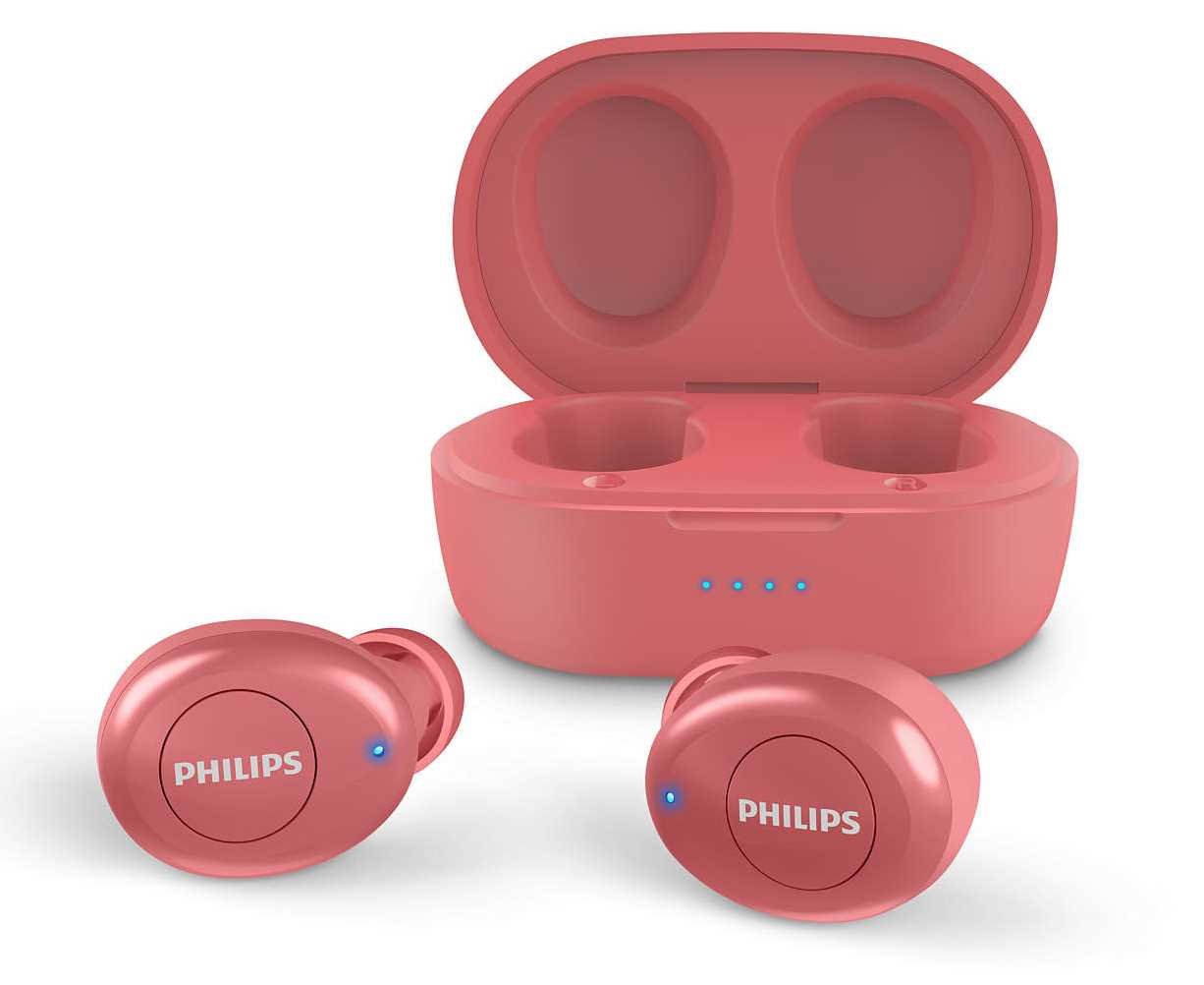 Słuchawki dokanałowe PHILIPS TAT2205 Czerwony - Bluetooth
