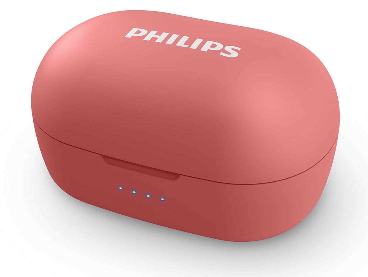 Słuchawki dokanałowe PHILIPS TAT2205 Czerwony - etui