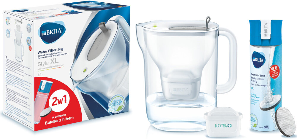 Dzbanek filtrujący BRITA Marella XL Biały + 3 wkłady Pure Performance + F&G Vital