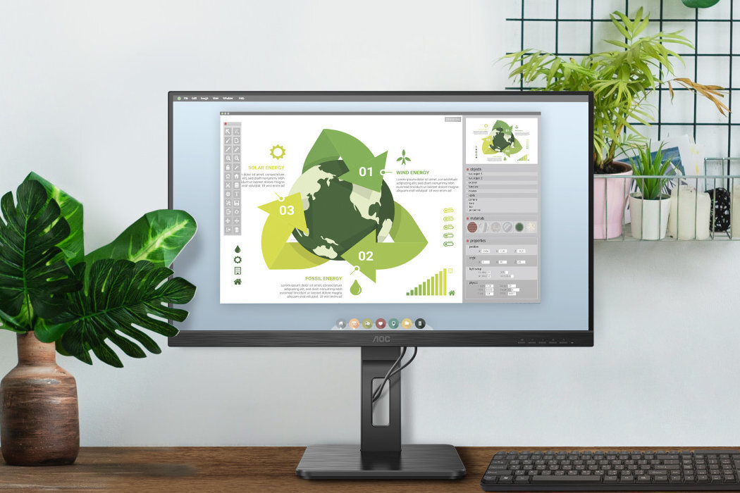 Monitor AOC 24P2C 27 trójstronny