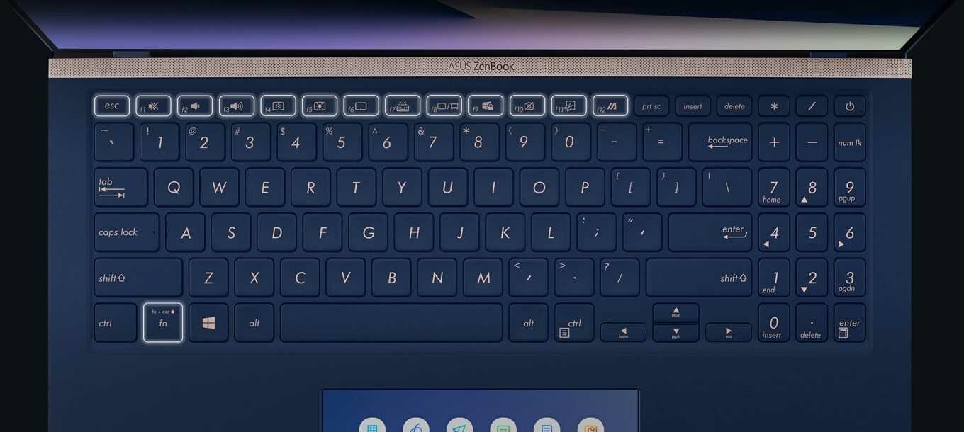 Laptop ASUS ZenBook 15 - podświetlana klawiatura