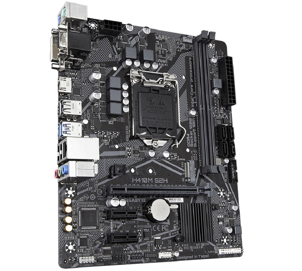 Płyta główna GIGABYTE H410M S2H stabilne połączenie układ sieciowy Realtek 8118 LAN program On Top tranzystory MOSFET