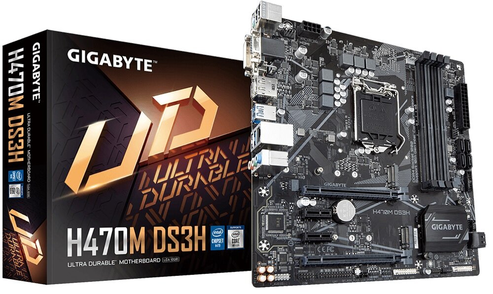 Płyta główna GIGABYTE H470M DS3H sloty NVMe PCle Gen3x4 technologia Intel Optane
