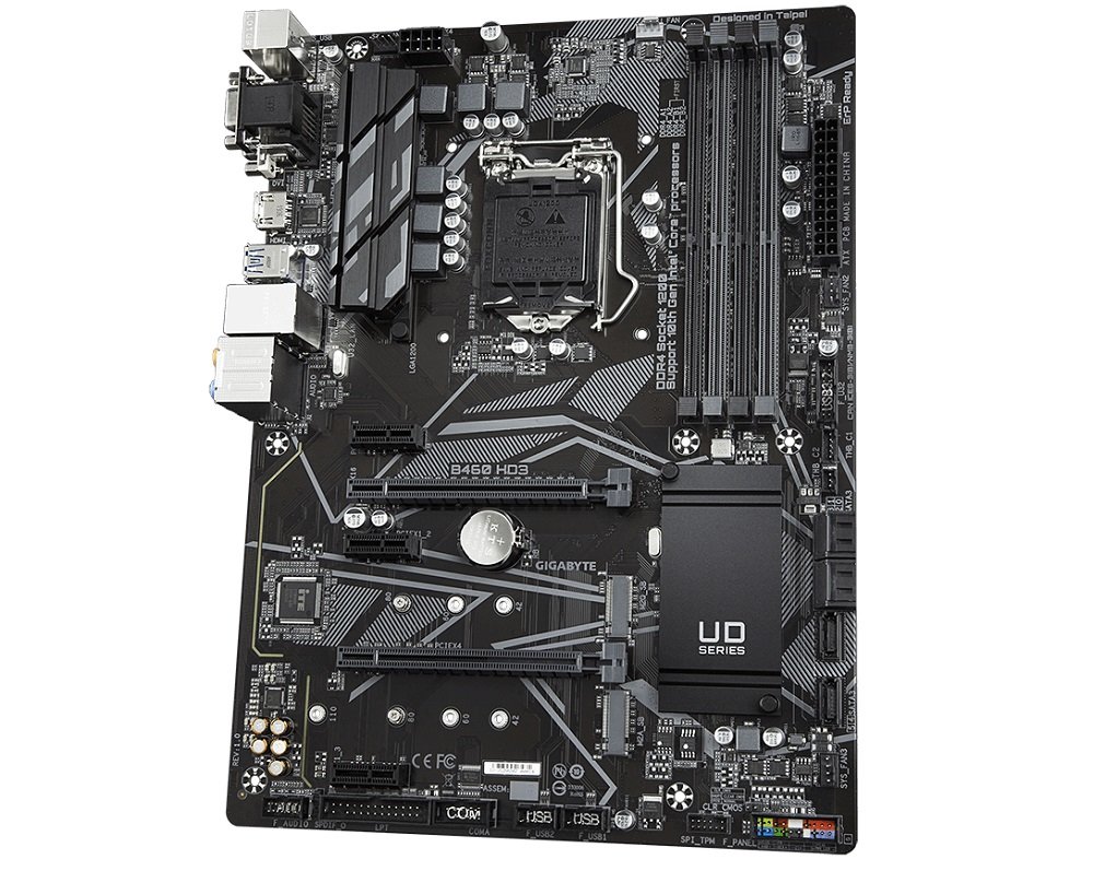 Płyta główna GIGABYTE B460 HD3 konfiguracja z wieloma kartami graficznymi energooszczędna