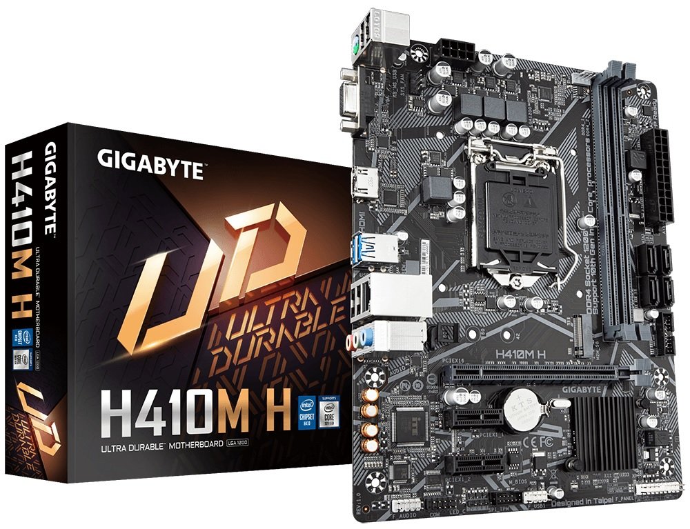 Płyta główna GIGABYTE H410M H trwałość wytrzymałość zabezpiezcenie dodatke punkty lutownicze