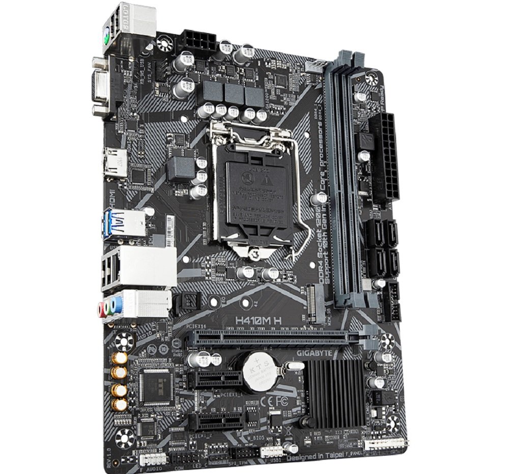 Płyta główna GIGABYTE H410M H dzwięk kodek Realtek ALC887 układ sieciowy Realtek 8118 LAN