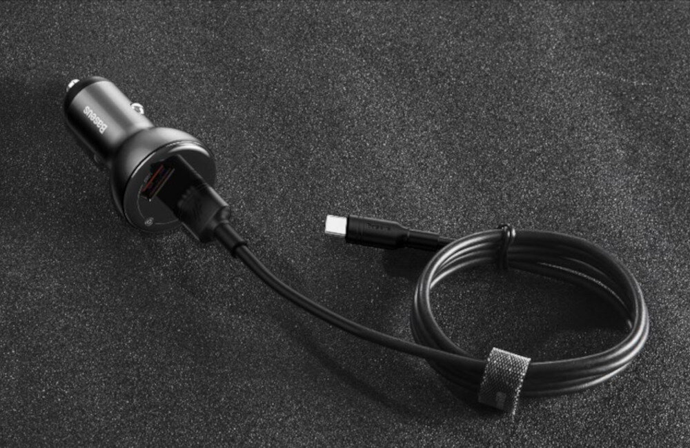 ŁADOWARKA SAMOCHODOWA BASEUS DIGITAL DISPLAY 2X USB QC3.0 45W 5A SZARA szybkie ładowanie technologia QUICK CHARGE