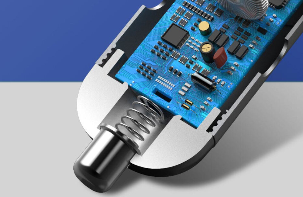 ŁADOWARKA SAMOCHODOWA BASEUS DIGITAL DISPLAY 2X USB QC3.0 45W 5A SZARA trwałość odporność