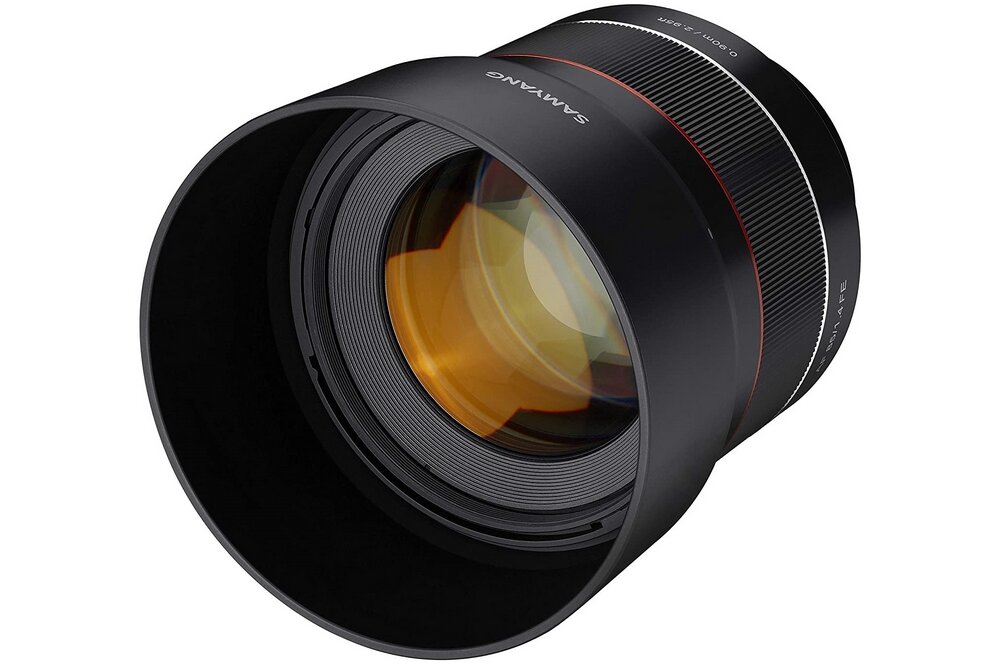 Obiektyw SAMYANG 85 mm f-1.4 Sony FE  optyka soczewki af autofocus przysłona ogniskowa bagnet montaż 