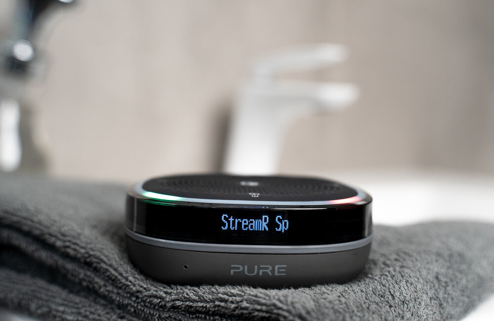 GŁOŚNIK MOBILNY PURE STREAMR SPLASH GRAFITOWY Alexa asystent