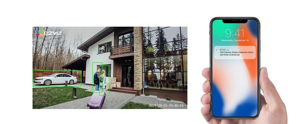 Kamera IP EZVIZ C3WN - sygnał alarmowy powiadomienie 