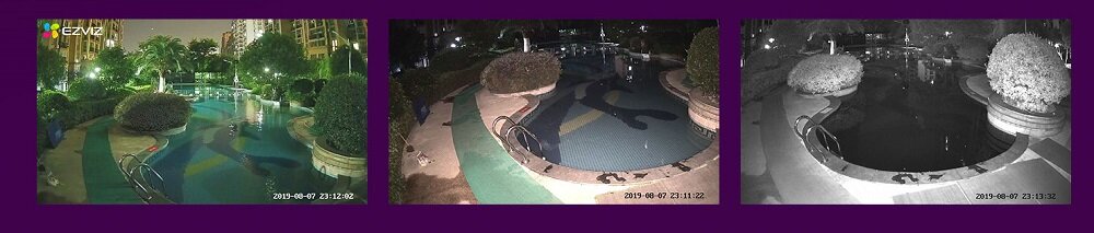 Kamera IP EZVIZ C3W - nagrwyanie w ciemności tryb monochromatyczny ostry obraz