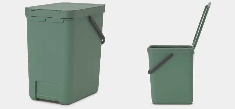 Kosz na śmieci BRABANTIA 129964 25 L Zielony Łatwe czyszczenie duży uchwyt
